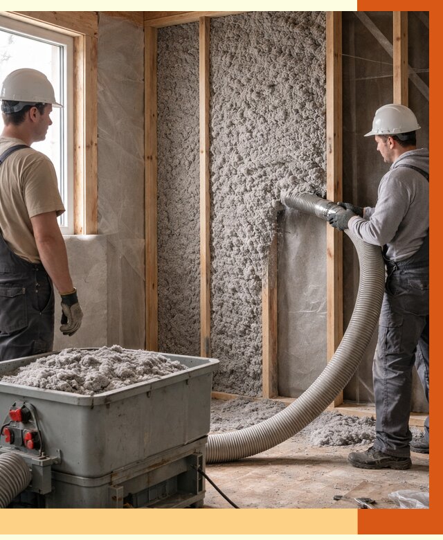 Утепление каркасного дома эковатой в соколе от 1875 руб. | ТепломастерСкл