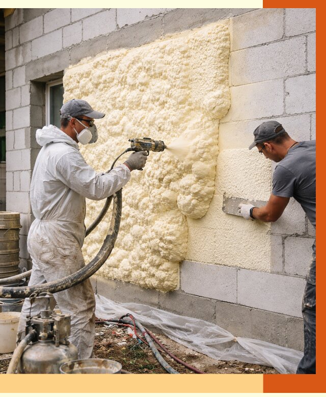 Утепление дома из газобетона ППУ в соколе от 5001 руб./м² под ключ | ТепломастерСкл