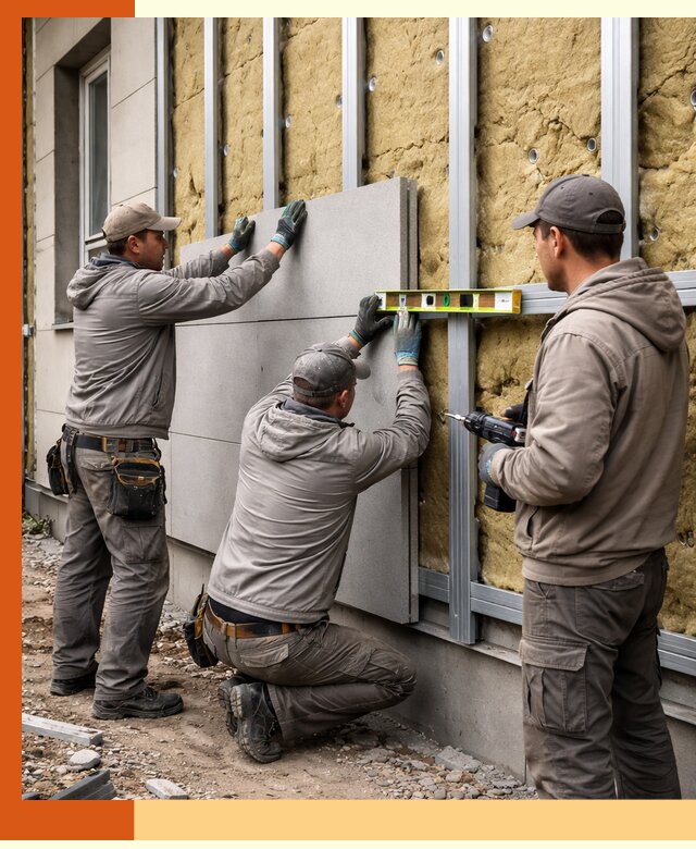 Утепление вентилируемого фасада под ключ в соколе