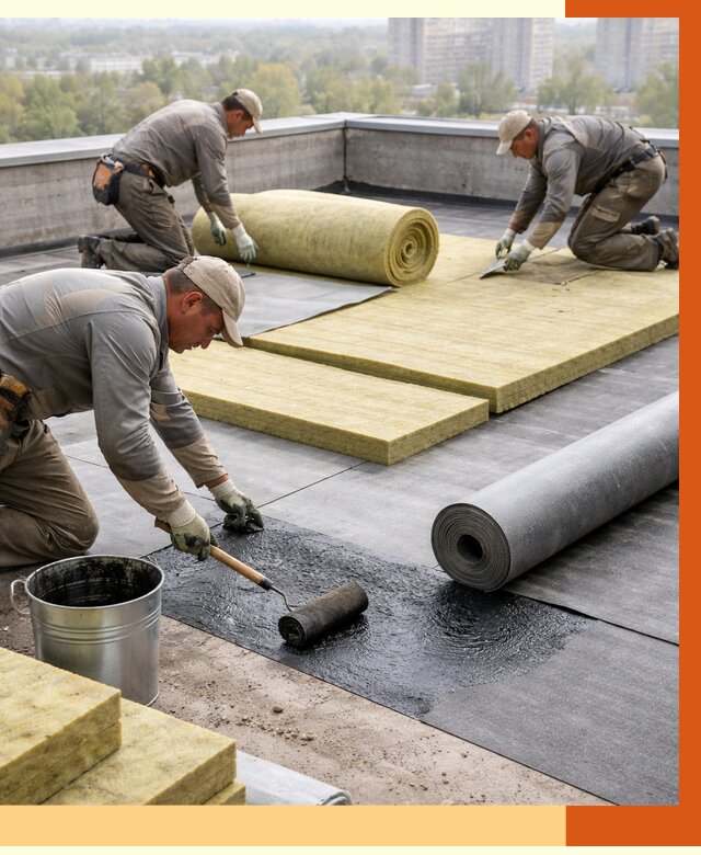 Утепление плоской крыши в соколе от 7502 руб./м2 под ключ | ТепломастерСкл